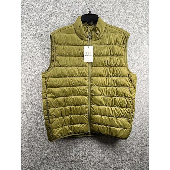 Barbour Bretby Gilet 2XL Quilted Zippered Mens Green Vest New - Picture 1 of 7
